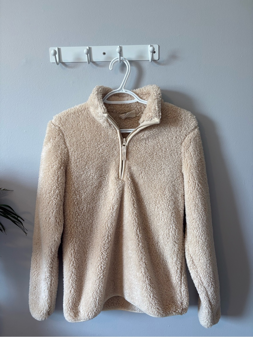 Cozy Half-Zip Sherpa Pullover - Cream